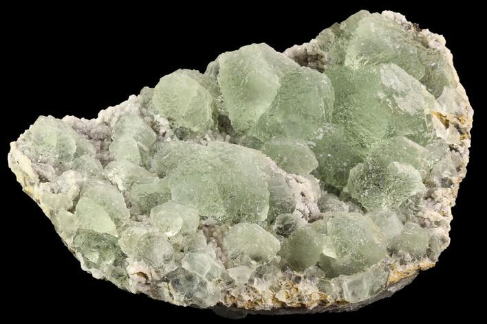 Stepped, Green Fluorite on Quartz - Fluorescent #94376